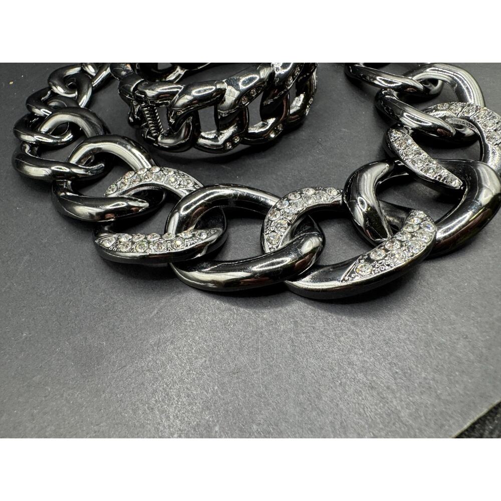 Premier Designs Jewelry Roxy Necklace in Hematite & Bracelet Jewelry Set - Picture 3 of 11